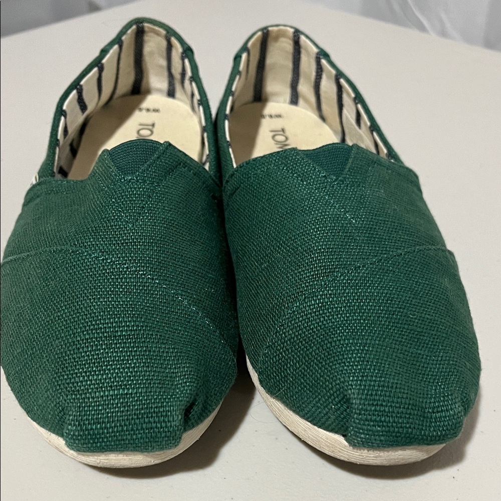 TOMS Green Canvas Slip-Ons - Picture 5 of 5